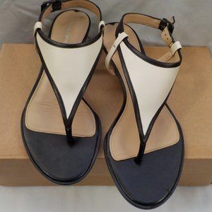 EUC Via Spiga Sandals 2-Tone Cream W/ Black SZ 8M